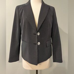 Black and white polka dot patterned blazer by Kasper. Size 8